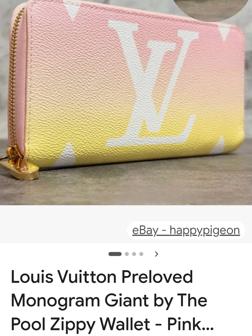 Louis Vuitton Pink & Yellow Ombre Zippy Wallet